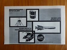9/1966 PUB MATRA MISSILE R530 ARMEMENT LANCE ROQUETTE ESPACE ORIGINAL FRENCH AD