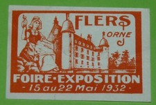 CINDERELLA VIGNETTE 1932 FOIRE EXPOSITION FLERS ORNE 61 ERINNOPHILIE