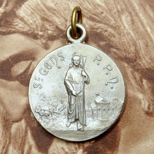 Saint Gens du Beaucet. Patron de la Provence. French Antique Religious Pendant.