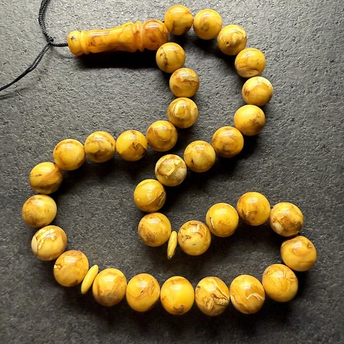 Ambre tesbih rond naturel - ambre,