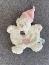 doudou ours plat blanc rose