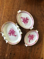 Lot De 3 Ancien herend Porcelaine Cendriers. Tous Avec Le herend Balisage