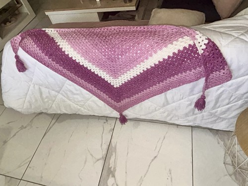 Châle fait main crochet - châle,