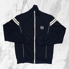 Sergio Tacchini Vintage Âge 80 90 Sweat-Shirt Zip Homme Veste survêtement Bleu S
