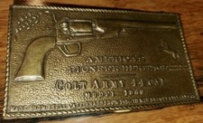 Vintage Belt Buckle Colt 44 Cal Model 1860 Army America's Pioneer Heritage 