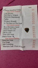 VOLBEAT SETLIST PARIS GUITAR PICK Michael Poulsen