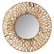 Miroir Mural Rond Tressé "Sauvage" 45cm Naturel