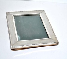 Cadre Photo en Argent massif 800 - encadrement guilloché perle 12.3 x 10 cm