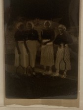ANCIEN NEGATIF JOUEUSES DE TENNIS RAQUETTE ANNEE CC 1910-20