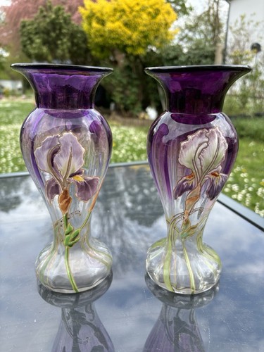 Deux vases émaillés art - ,