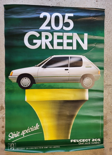 Affiche peugeot 205 green - peugeot,