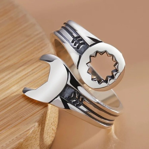 Bague homme clé outil acier - bague,
