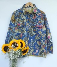 Veste Florale Kantha Bleue