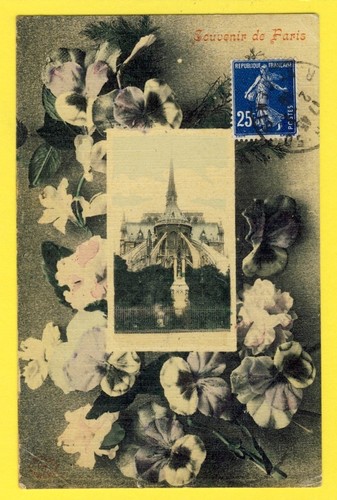 Cpa toilée 1910 souvenir - de,