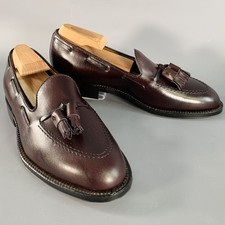 ALDEN Taille 7 Mocassin En Cuir De Veau Bourgogne À Pompon