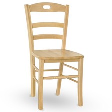 Chaise De Salle À Manger Cuisine Loris En Bois Naturel Avec Assise En Massif