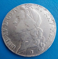 Louis XV , écu au bandeau 1743 9 Rennes , Sobin 1 ex.