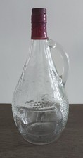Carafe, bouteille verre ancienne décor raisin 1.5L excellent état