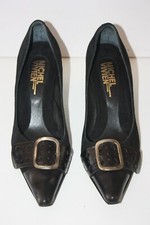 MICHEL VIVIEN Escarpins Pointus velours et Cuir Noir T 41 TBE