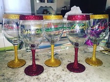Glitter Dipped Wine Glass