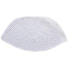 Kippa White crochetée