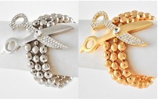 NEW HAIR STYLIST BEAUTY SALON LARGE CRYSTAL SCISSORS STRETCH BRACELET