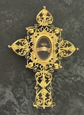 Ancien Reliquaire Ste M.M. ALACOQUE En Forme De Croix