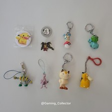 Lot de 9 objets pokemon : Porte-clés/Keyring Badge/Jeton Pin's/Strap/Charm offic