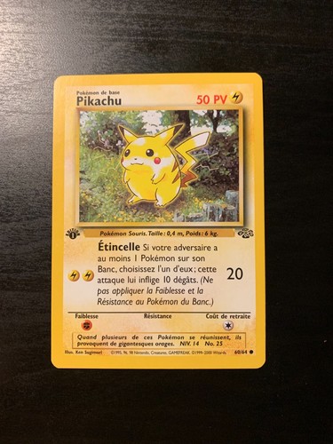 Carte pokémon pikachu 60 - carte,