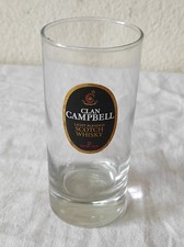 Ancien Verre scotch whisky Clan Campbell 13,5 cm de haut