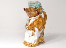 Pichet barbotine Onnaing zoomorphe humour cochon serveur garçon de café XXè