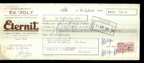 Joly eternit lille - lille, 1961
