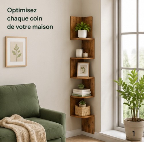 étagère angle murale bois - d'angle,