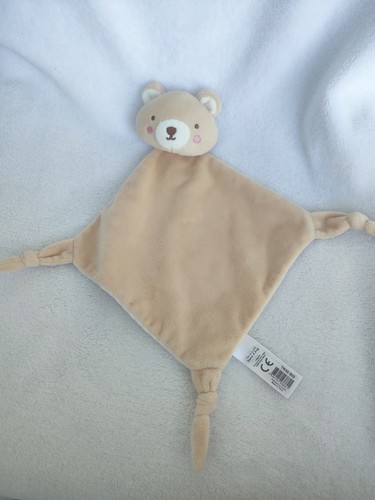 Doudou plat ours blanc beige