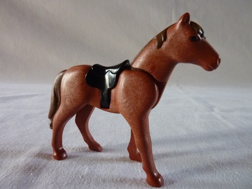 Playmobil cheval marron selle - cheval,