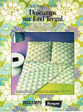 PUBLICITE  1971   DESCAMPS  draps Tergal linge de maison