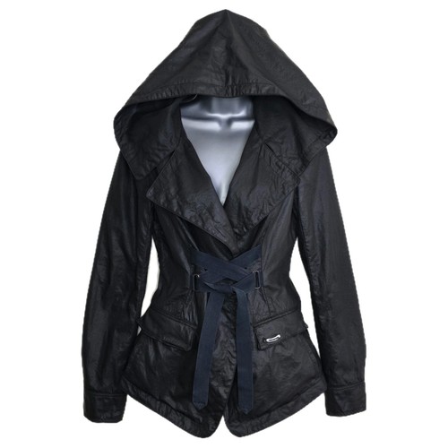 Cop copine black waxed hooded - black,