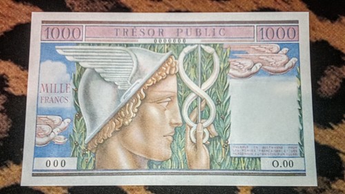 Billet 1000 francs trésor - billet,