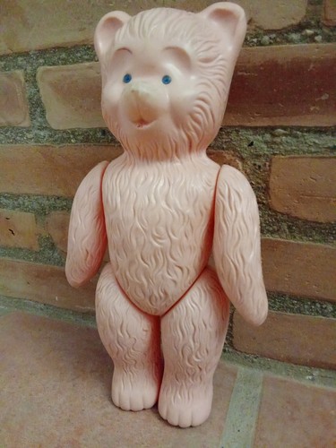 Jouet ancien ours ourson rose - jouet,