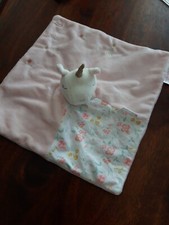 DPB/ doudou plat Licorne rose Et Fleurs mon premier major SERGENT MAJOR