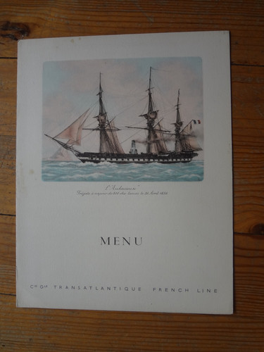 Menu paquebot colombie 1954 - menu,