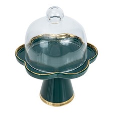  Plat À Gateau Presentoir Avec Cloche Support Gâteau Couverture De Dôme