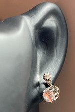 Boucles d'oreilles pendantes dormeuses or 18k oxyde de zirconium