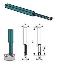Outil à mortaiser, section carrée 25X25X320 LARGEUR 18 HSS-CO 10% 
