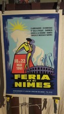 AFFICHE FERIA NIMES 1961 ARENES MATADOR DECO