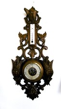 BAROMETRE ANCIEN BOIS SCULPTÉ