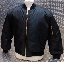 MA1 Veste Bomber Style Militaire US Mod / Scooter/Motards All Tailles Noir -