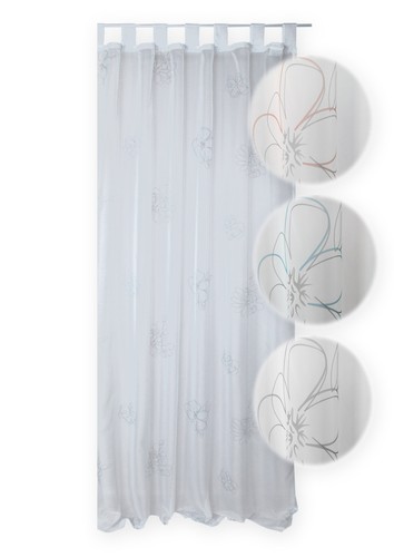 Rideau voile boucles - boucles, 140x245