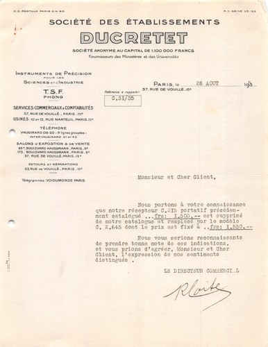 1935 etab ducretet - 1935,