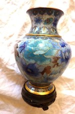 Vase en émaux cloisonné sur
